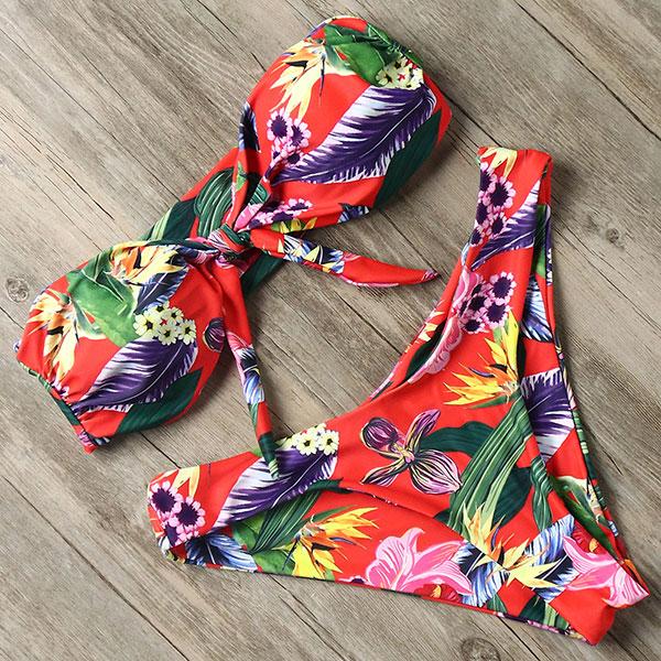 Solid Bandeau Bikini Set 2019 Sexy Swimsuit Women Bikini Brazilian Thong Swimwear Female Halter top Bathing Suit Swimming Wear