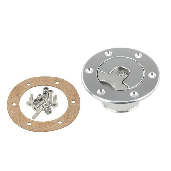 FREE SHIP Aluminum Billet Fuel Surge Tank / Fuel Cell Cap Flush Mount 6 bolt Mirror Polished Opening ID 35.5mm VR-SLYXG01
