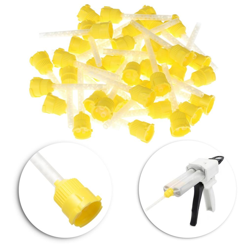 50 Pcs/Pack Yellow Dental 4.2 mm Impression Mixing Tips Silicon Rubber Dispenser Mixing Tips Yellow Disposable Dental Product