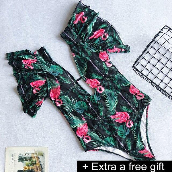 Solid One-Piece Swimsuit Bandage Women Swimwear Push Up Bathing Suit Deep V red Monokini Bodysuit Maillot De Bain swim suit