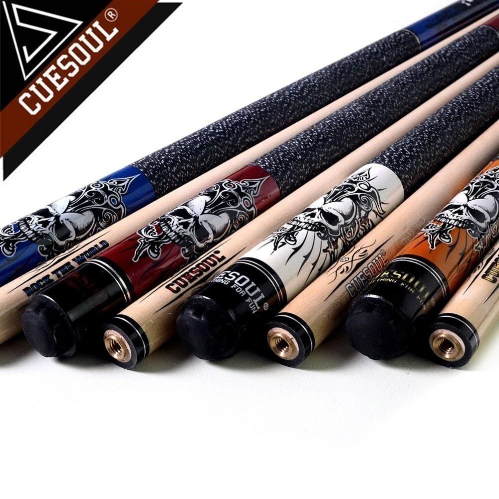 CUESOUL Rockin Series Snooker Billiards Maple 13mm Tip Pool Cue Stick Set With Blue Carrying Cue Bag 57" 21oz Billiard Cue