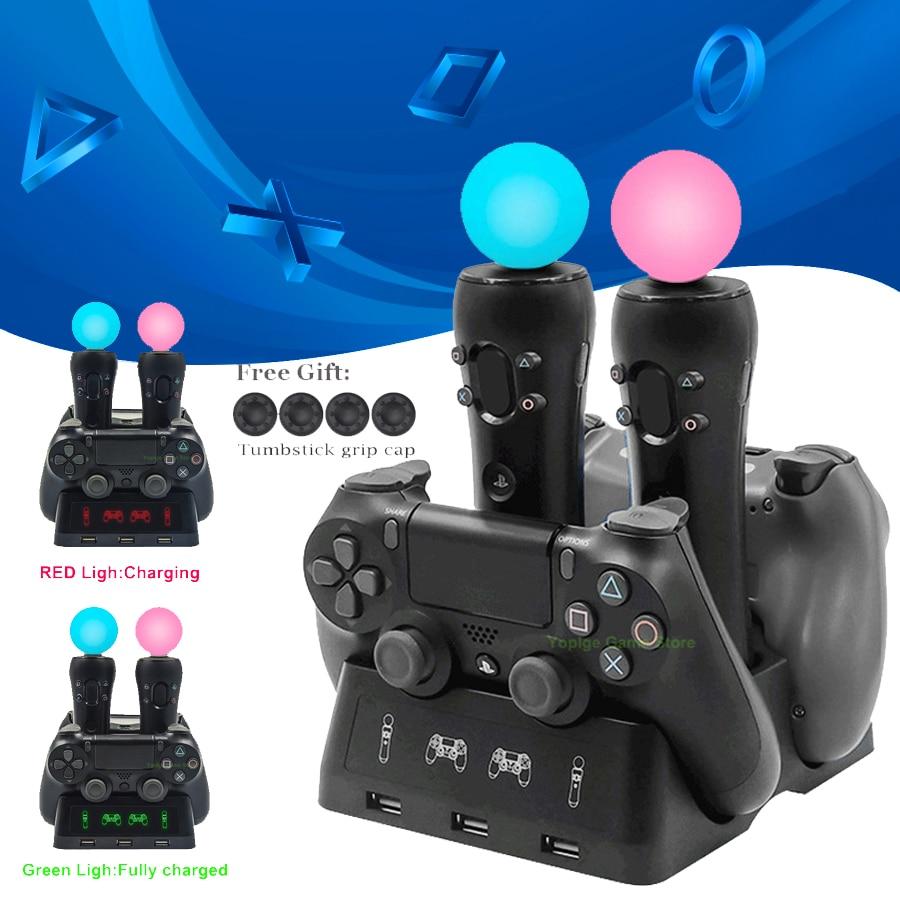 2019 Newest PS4 PS Move VR PSVR Joystick Gamepad Charger Stand Controller Charging Dock for PS VR Move PS 4 Games Accessories