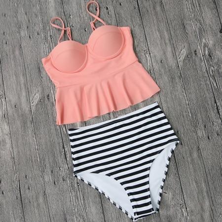 2019 Push Up Tankini Set Swimsuit Women Swimwear Plus Two Piece Suits Print Bathing Suit Beach Wear Swim Maillot De Bain Female