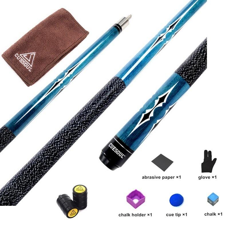 CUESOUL 58 Inch Billiards Snooker Maple Pool Cue Stick With 11.5/13mm Cue Tip 19oz For Nine-ball Ball
