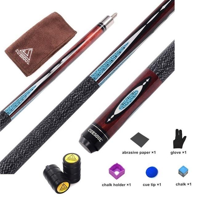 CUESOUL 58 Inch Billiards Snooker Maple Pool Cue Stick With 11.5/13mm Cue Tip 19oz For Nine-ball Ball