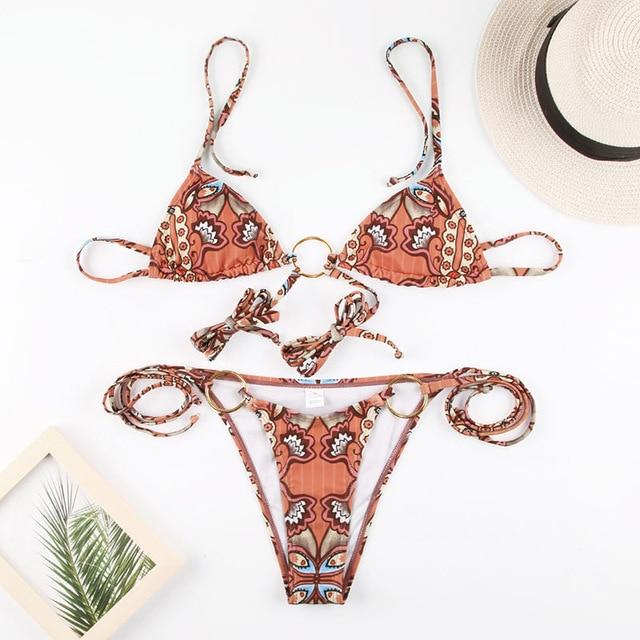 Miyouj Sexy Bow Bandeau Bikini 2019 Print Leopard Swimsuit Bandage Bathing Suit Women Swimwear Biquini High Cut Bikini Set Thong