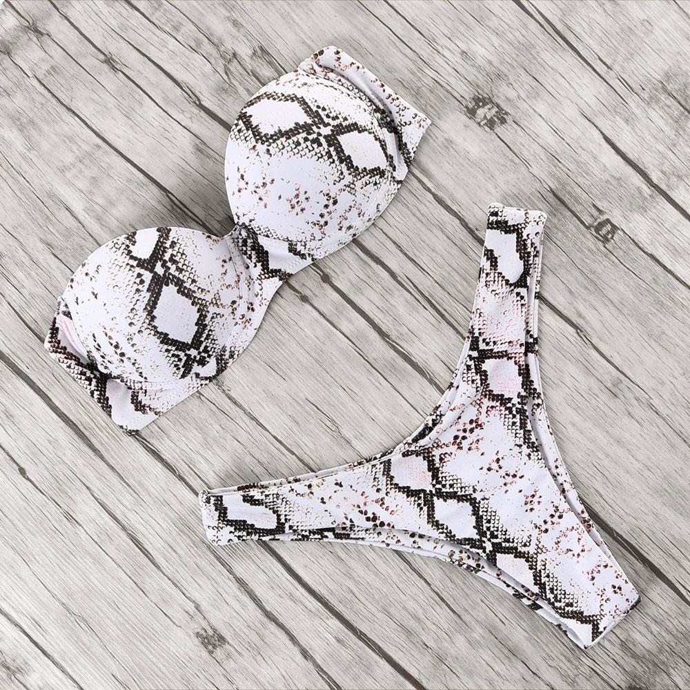 animal print leopard bikini push up swimsuit sexy women bikini set 2019 brazilian thong bathing suit bandeau beach wear swimwear