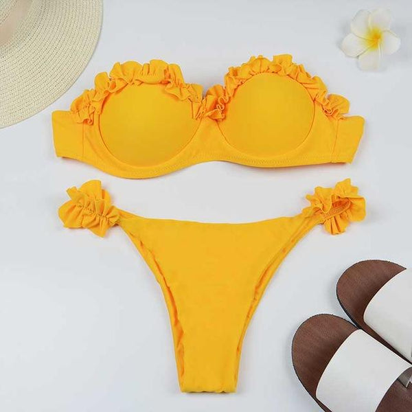 2019 White Flower Bikini Female Bather Black Floral Swimsuit Sexy Brazilian Bathing Suit Push Up Swimming Women Swimwear