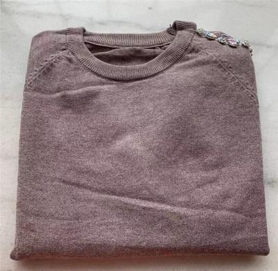 Women Sweater Pearl leaking shoulder Casual 2 Piece Sweat Suit Diamond Shoulder Knit Pants + Jumper Top Costume Clothing Set