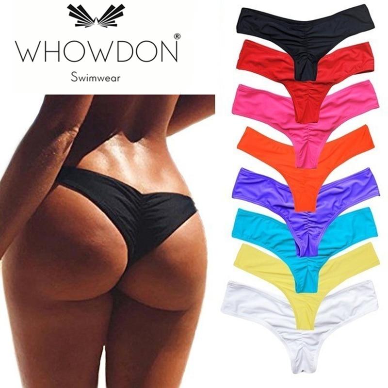 8 Color Female Briefs Cut Out Thong Separates Summer Beach Bathing Suits Women Bikini Bottom Swimwear Swim Shorts