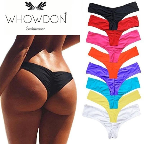 8 Color Female Briefs Cut Out Thong Separates Summer Beach Bathing Suits Women Bikini Bottom Swimwear Swim Shorts