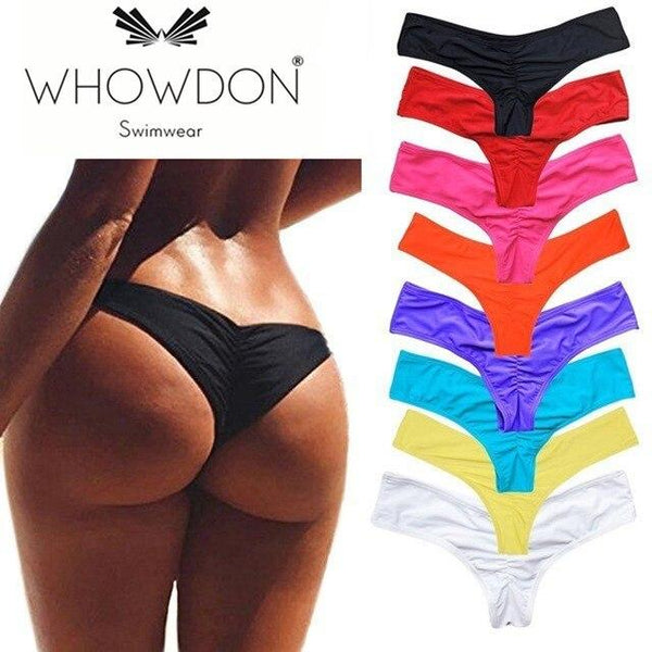 8 Color Female Briefs Cut Out Thong Separates Summer Beach Bathing Suits Women Bikini Bottom Swimwear Swim Shorts