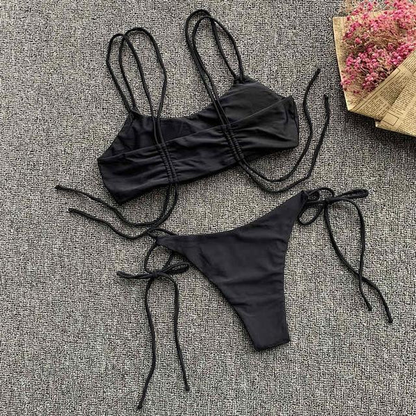 Peachtan V-neck bikini Push up 2019 Sexy ruffles swimsuit female Triangle swimwear women bathing suit biquini Summer beach wear