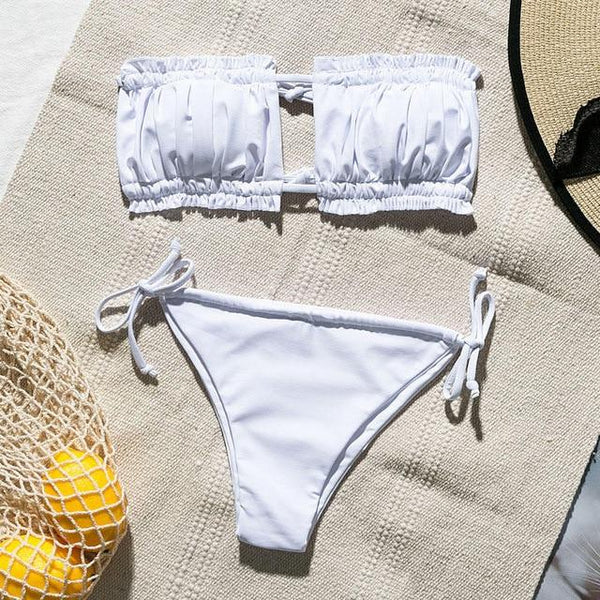 Peachtan Sexy pink swimwear women bathing suit Bandeau bikinis 2019 mujer Micro swimsuit female Push up two-piece suit summer