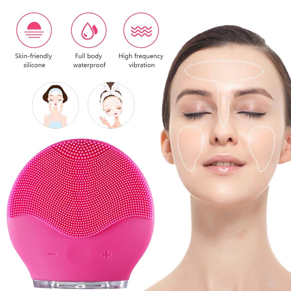 Facial Cleanser Washing Brushes Face Cleaning Brush Electric Mini Electric Facial Brushes Waterproof Silicone Facial Clean Brush