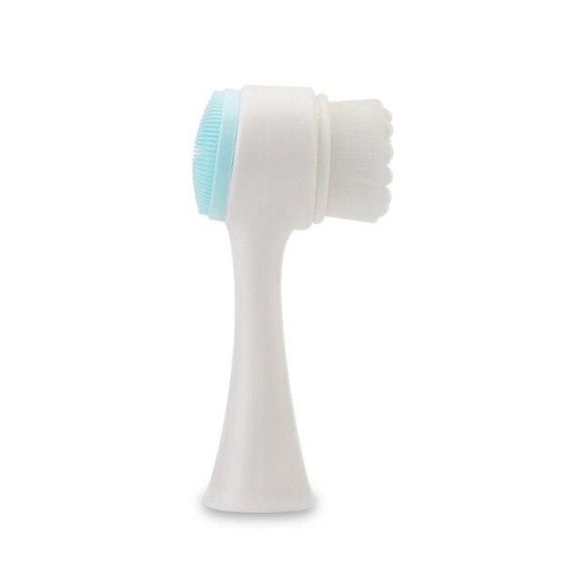 Double Side Silicone Facial Cleanser Wash Brush Soft Mild Fiber Face Cleaning Portable Size Face Massage Washing Skin Care Tool