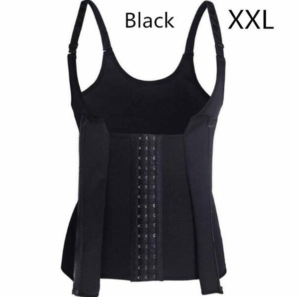 Shoulder Strap Waist Trainer Slimming Belt Vest Anti Cellulite Corset Women Zipper Hook Body Shaper Waist Cincher Weight Loss