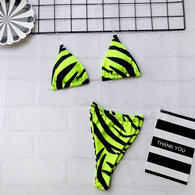 Bikini Transparente Swimsuit 2019 Sexy Bikini Micro Swimsuit Large Size Yellow Swimwear Thong Biquini Push Up Swimming Suit