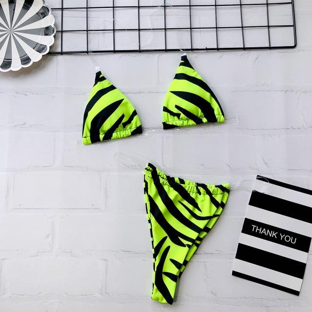 Bikini Transparente Swimsuit 2019 Sexy Bikini Micro Swimsuit Large Size Yellow Swimwear Thong Biquini Push Up Swimming Suit