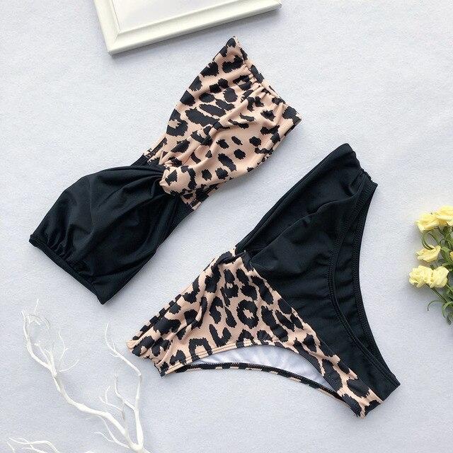 Bikini Fashion 2019 Women Swimwear 2 Piece Snake Print Bikini Waist High Swimsuit Push Up Beachwear Summer Swim Wear For Women