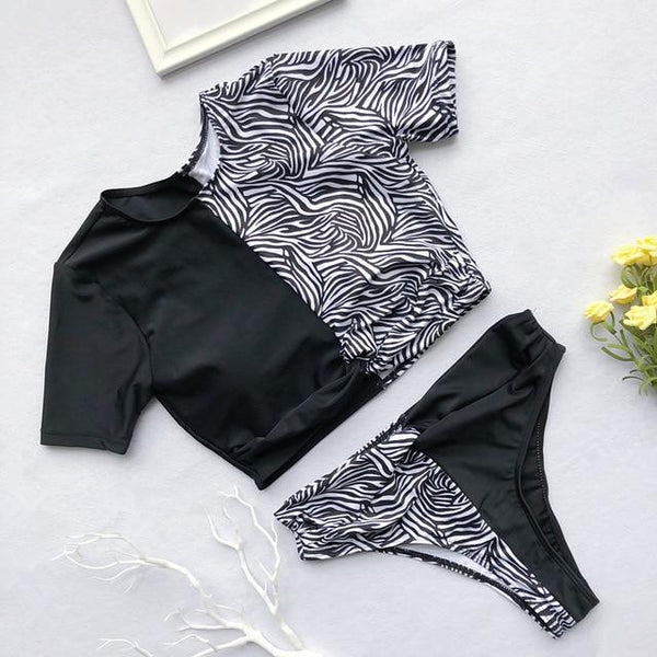 Bikini Fashion 2019 Women Swimwear 2 Piece Snake Print Bikini Waist High Swimsuit Push Up Beachwear Summer Swim Wear For Women
