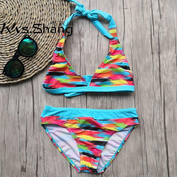 6-16 Years Girl Swimsuit Kids Camouflage Teenager Girl Bikini Two Piece Children Swimwear Child Big Girl Swim Wear Bathing Suit