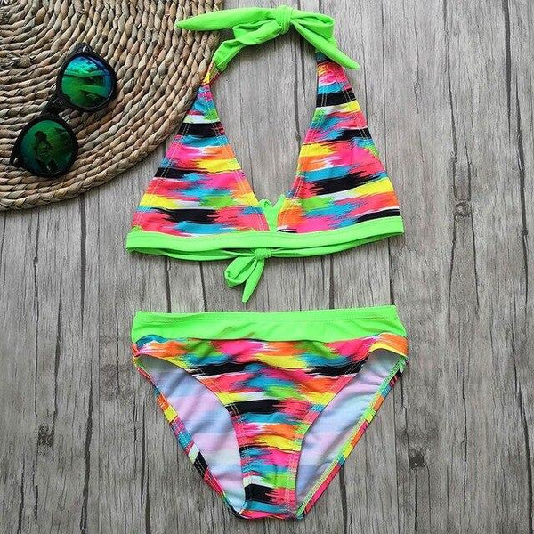 6-16 Years Girl Swimsuit Kids Camouflage Teenager Girl Bikini Two Piece Children Swimwear Child Big Girl Swim Wear Bathing Suit