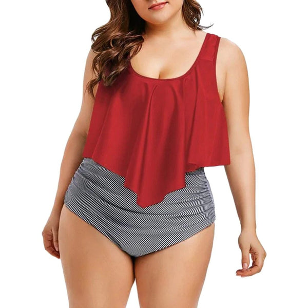 strój kąpielowy 2019 Two Piece Swimwear Women Plus Size Tankini Swimsuits Solid Tankinis Set Swim Wear maillot de bain femme