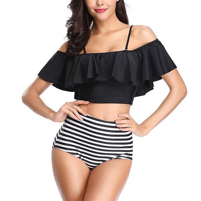 Tankini 2019 Swimwear Women Ruffled Bikinis 2019 Mujer High Waist Swimsuits Bikinis Swimming Suit Tankinis Biquini Bathing Suits