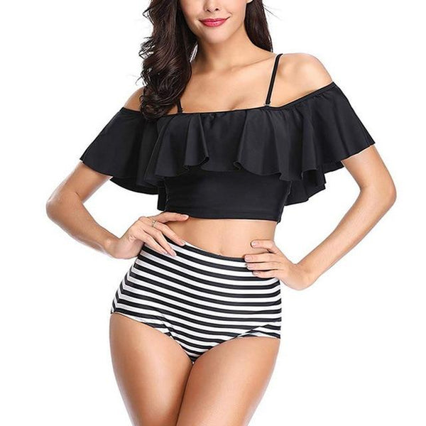 Tankini 2019 Swimwear Women Ruffled Bikinis 2019 Mujer High Waist Swimsuits Bikinis Swimming Suit Tankinis Biquini Bathing Suits