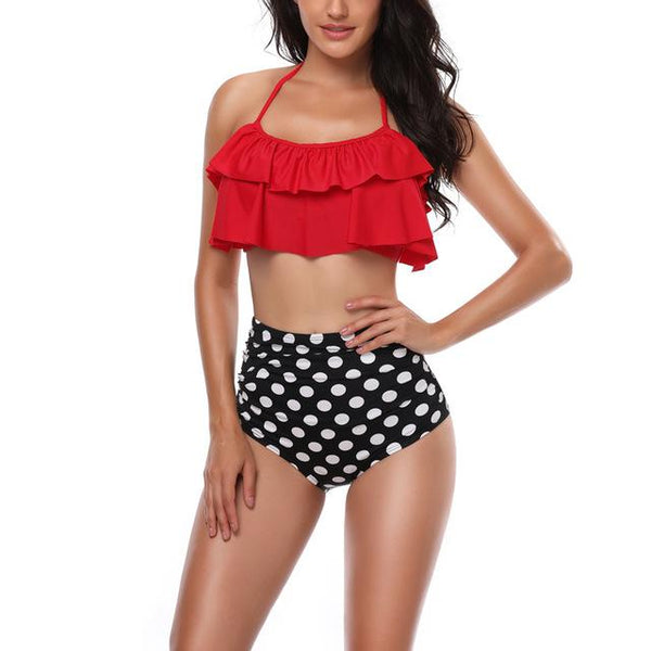 Tankini 2019 Swimwear Women Ruffled Bikinis 2019 Mujer High Waist Swimsuits Bikinis Swimming Suit Tankinis Biquini Bathing Suits