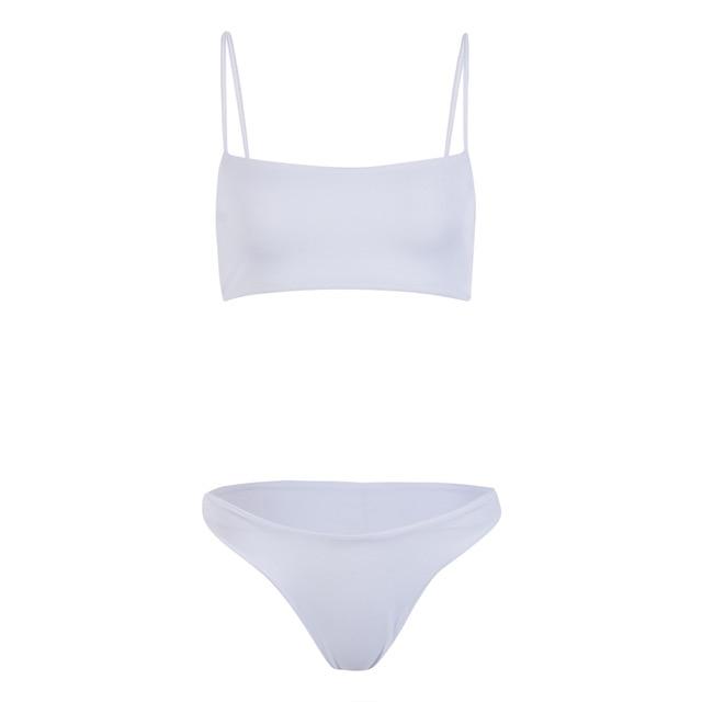 Sexy Summer Swimwear Women Solid Bikini Set Push-up UnPadded Bra Swimsuit Triangle Bathing Suit Swimming Suit biquini