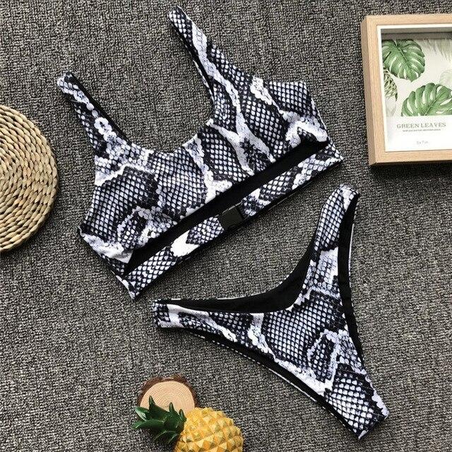 Plus Size Leopard Bikini Two Piece Swimsuit Swimwear Sexy with Pad Wire Free Swimming Suit for Women Maillot De Bain Femme 2019