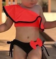 2PCS Sexy Baby Girl Bow Bikini Set Push-up Swimsuit Ruffled Swimwear Beachwear Swimming Suit 2019 New Summer Tankini