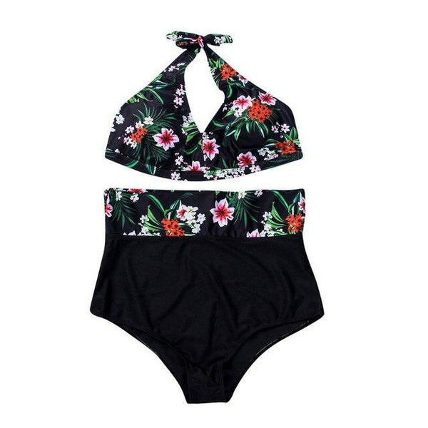 Swimwear women Halter High Waist Bikini Plus Size swimsuit Bathing Sexy swimming suit for women biquinis feminino 2019