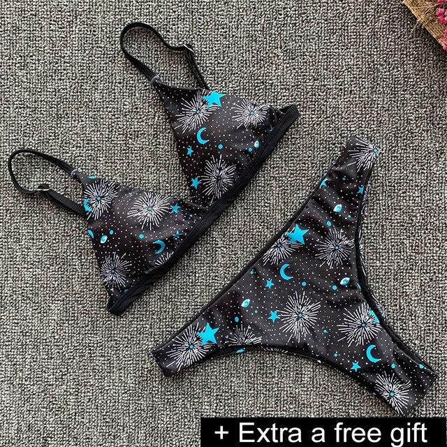 VIAOLI 2018 Sexy Ladies White Floral Halter Biquini Swimsuit Swim Beach Wear Bathing Suit Swimwear Women Brazilian Bikini