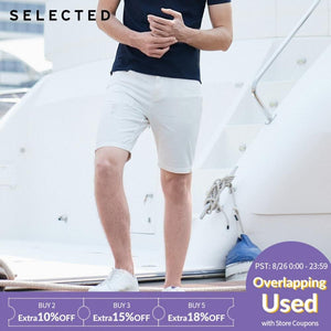SELECTED Men's Spring Loose Fit White Ripped Denim Shorts C