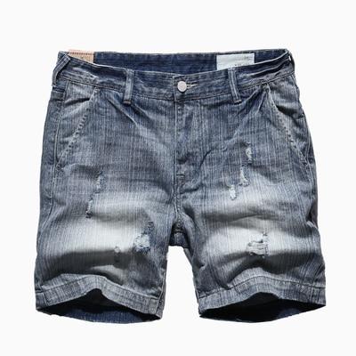 summer denim shorts male jeans men jean shorts bermuda skate board harem mens jogger ankle ripped KZ915