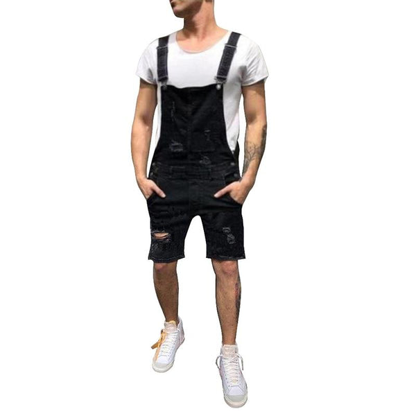MJARTORIA 2019 Men Street Fashion Men's Ripped Jeans Jumpsuits Street Distressed Denim Bib Overalls For Man Suspender Pants
