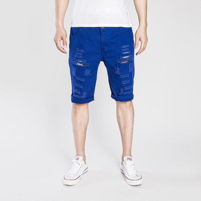 Hot 2019 Spring summer men's fashion Europe and the United States wind casual cotton Ripped hole Worn out wash shorts M-3XL