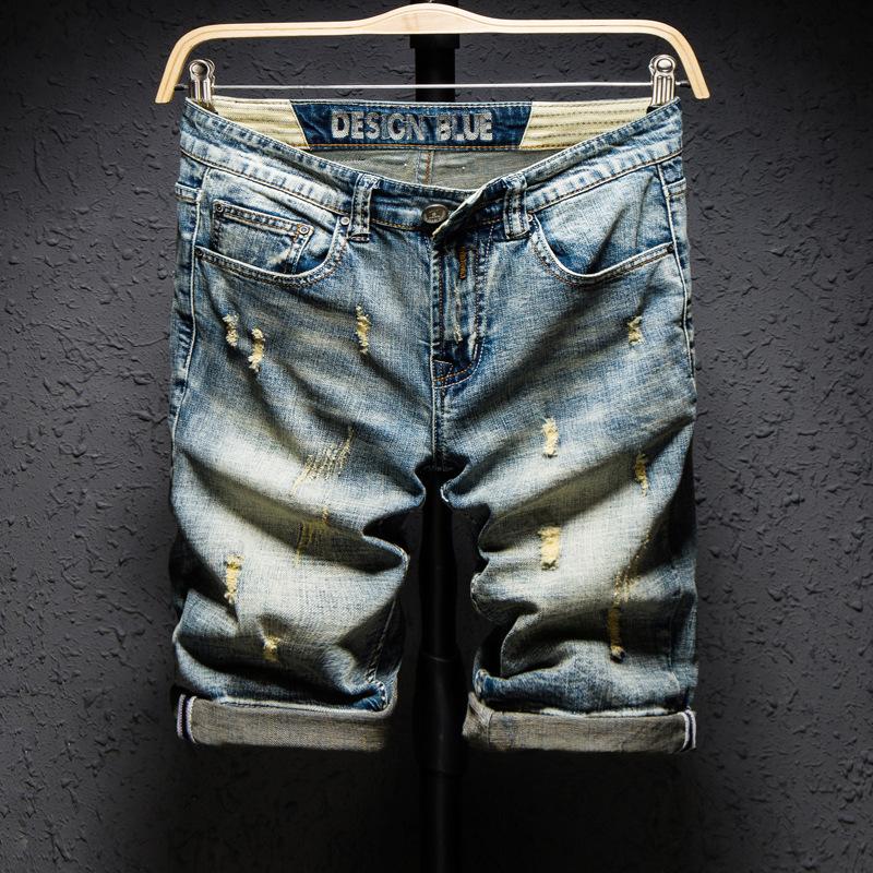 2019 New Fashion Men casual Ripped Short Jeans Brand Clothing Bermuda Summer Cotton Shorts Breathable Knee Length Denim Shorts