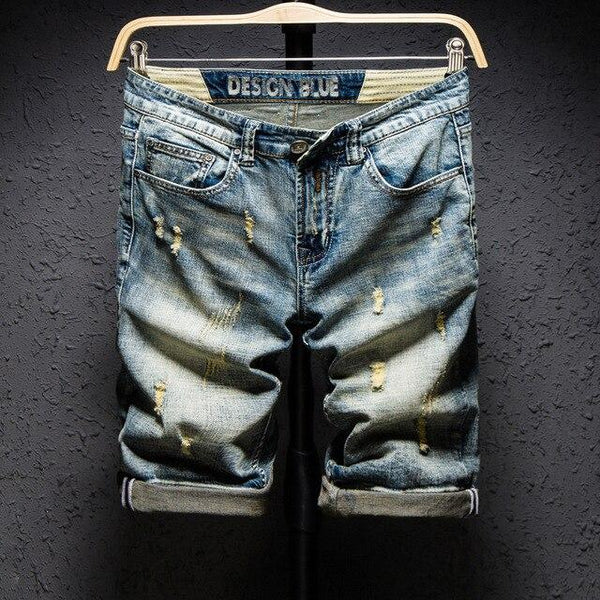 2019 New Fashion Men casual Ripped Short Jeans Brand Clothing Bermuda Summer Cotton Shorts Breathable Knee Length Denim Shorts