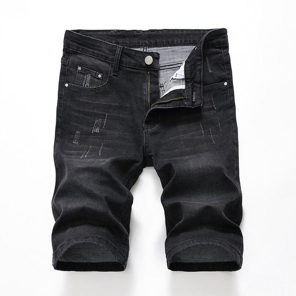 2 Styles New Fashion Men Short Summer Mens Ripped Hole Denim Shorts Elastic Distressed Washed Jeans Shorts for Male
