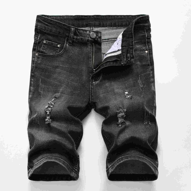 New Shorts Men Ripped Short Jeans Straight Cotton Shorts Jean Bermuda Male Denim Plus Size 28-40