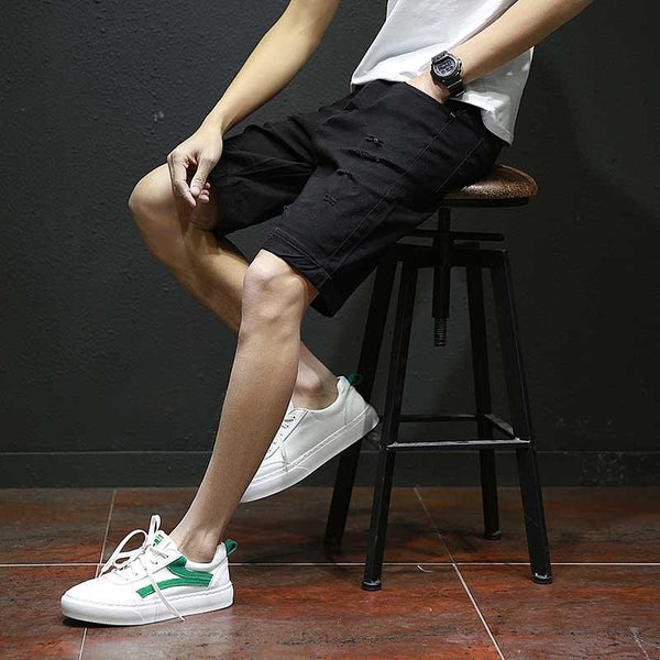 New Men's Fashion Leisure Mens Ripped Short Jeans Brand Clothing Summer Cotton Shorts Breathable Tearing Denim Shorts Male