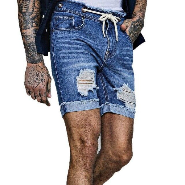 Nice Pop Mens Sexy Ripped Short Jeans Men Brand Clothing Fashion Hole Destroyed Leisure Summer Denim Shorts