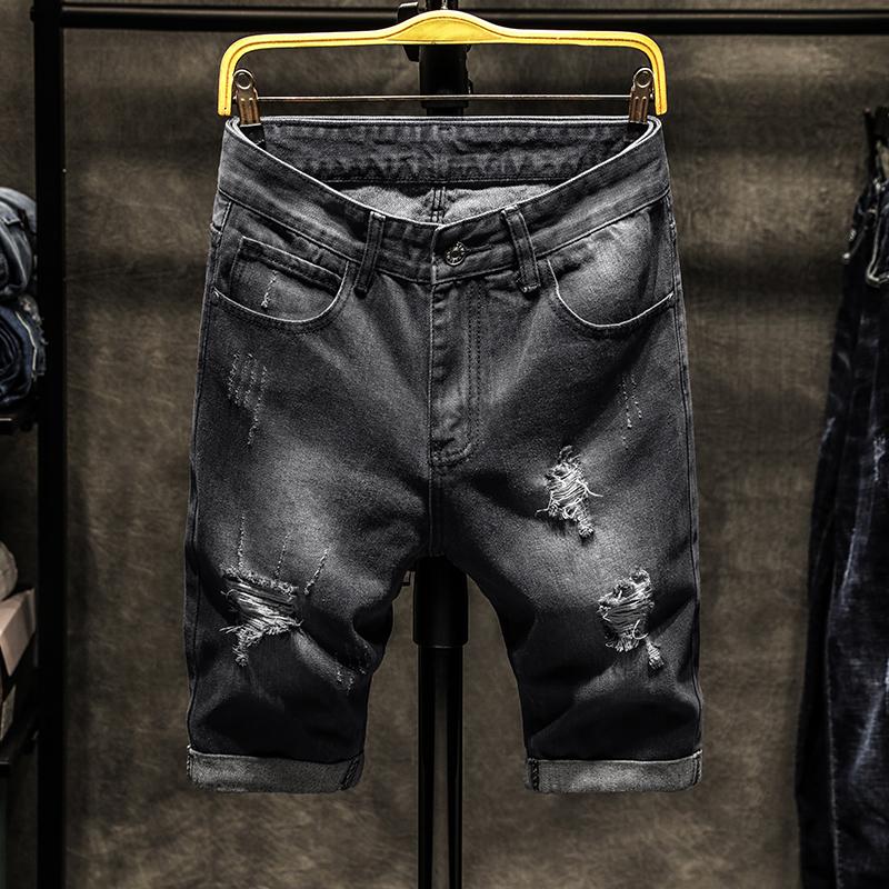 Denim Shorts Male Summer Jeans Men Jean Shorts Bermuda Skate Board Harem Mens Jogger Ankle Ripped Wave Denim Shorts Nice Pop