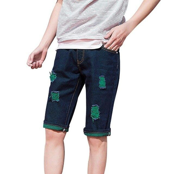 Summer Hot Sale Casual Men Short Pants Brand Clothing Men Distressed Denim Shorts Ripped Jeans Casual Holes Pants Summer Short