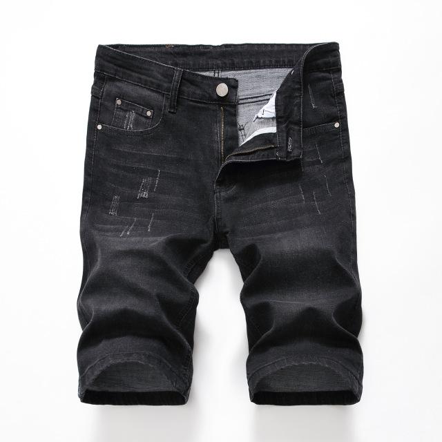 2019 New Arrival Summer Men Hole Ripped Denim Shorts Fashion Slim Cotton Casual Short Hole Jeans Shorts Brand Clothing