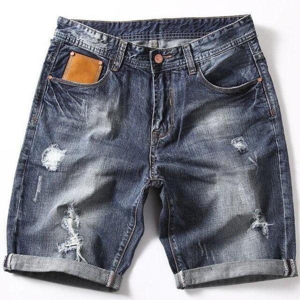 2019 Summer New Men's Short Ripped Jeans Fashion Casual High Quality Retro Elastic Denim Shorts Male Brand Clothes Size 28-40